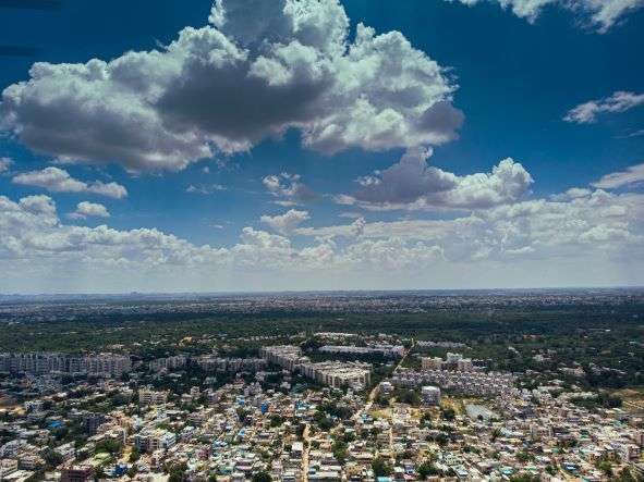 Sky View from a plane, Hyderabad