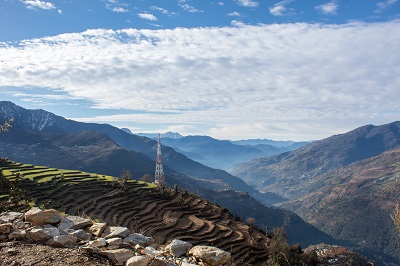 Mountains close to the sky and cloud at Ukhimath near Kedarnath