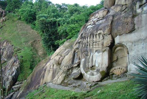 Side view of Unakoti Hill