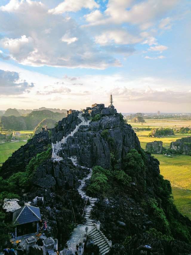 bird's eye view photography of mountain in vietnam