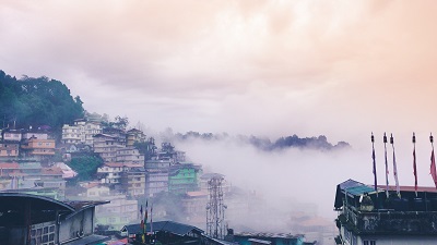 City of Gangtok, Sikkim covered in Cloud which is one of the top 10 destinations to visit in Sikkim looks mesmerizing