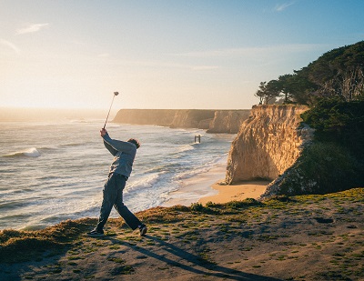 Davenport Beach and hiking trail in North California