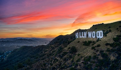 Hollywood sign at sunrise