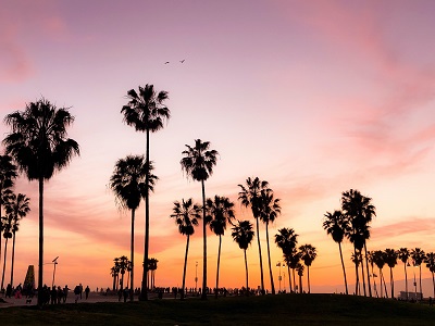 Sunset at Venice Beach in Los Angeles, California