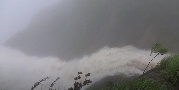 Waterfall near Giant Rocks in Cherrapunji